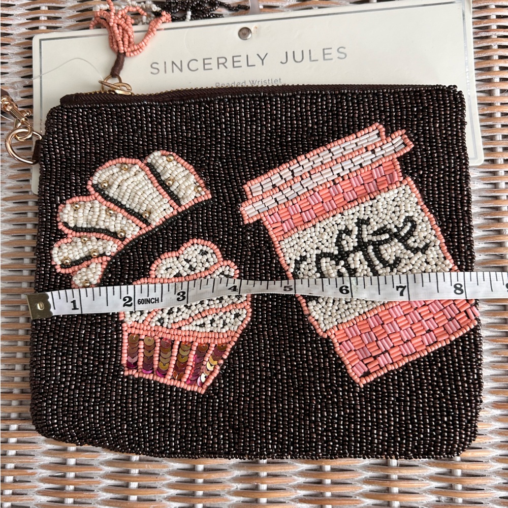 Sincerely Jules Coffee Croissant Beaded Travel Pouch.
Wristlet tik tok viral - Picture 2 of 4